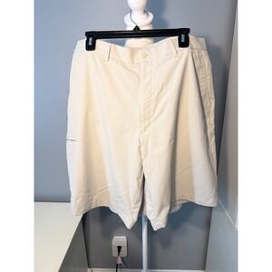 Grand Slam Golf Mens Beige Khaki Flat Front Performance Shorts Size 36